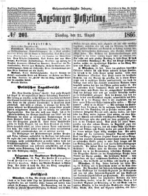 Augsburger Postzeitung Dienstag 21. August 1866