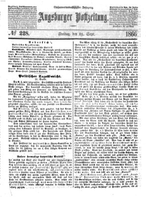 Augsburger Postzeitung Freitag 21. September 1866