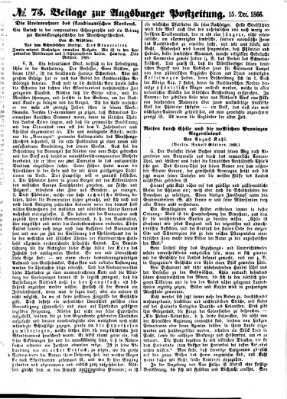 Augsburger Postzeitung Samstag 15. Dezember 1866