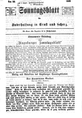 Augsburger Sonntagsblatt für Unterhaltung in Ernst und Scherz (Augsburger Postzeitung) Sonntag 31. Dezember 1865