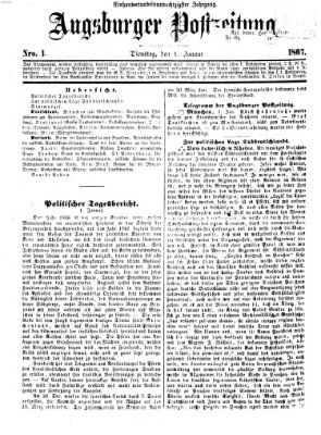 Augsburger Postzeitung Dienstag 1. Januar 1867