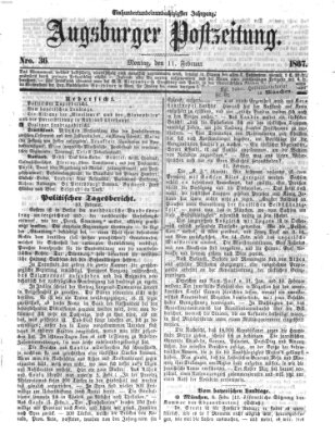 Augsburger Postzeitung Montag 11. Februar 1867