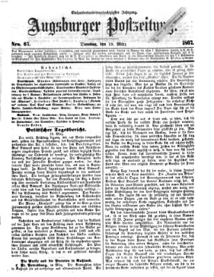 Augsburger Postzeitung Dienstag 19. März 1867
