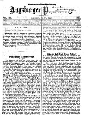 Augsburger Postzeitung Samstag 27. April 1867