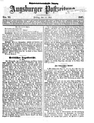 Augsburger Postzeitung Freitag 10. Mai 1867