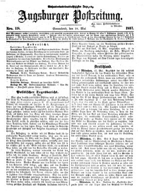Augsburger Postzeitung Samstag 18. Mai 1867