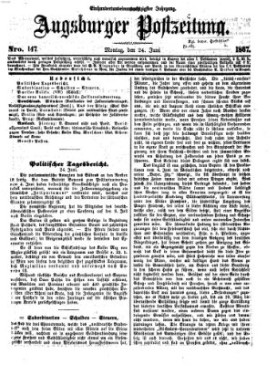Augsburger Postzeitung Montag 24. Juni 1867