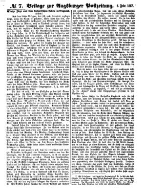 Augsburger Postzeitung Mittwoch 6. Februar 1867