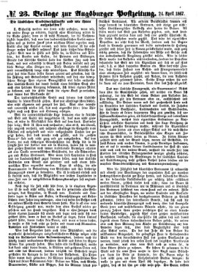 Augsburger Postzeitung Mittwoch 24. April 1867