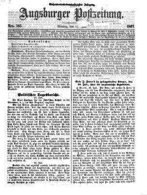 Augsburger Postzeitung Montag 15. Juli 1867
