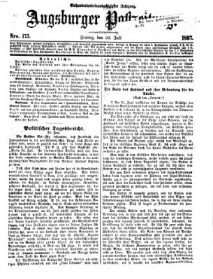 Augsburger Postzeitung Freitag 26. Juli 1867