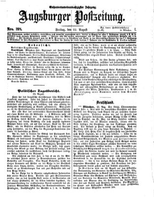 Augsburger Postzeitung Freitag 23. August 1867