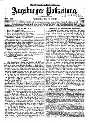 Augsburger Postzeitung Donnerstag 12. September 1867