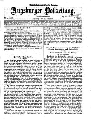 Augsburger Postzeitung Freitag 20. September 1867