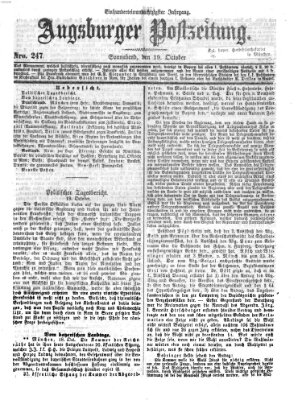 Augsburger Postzeitung Samstag 19. Oktober 1867