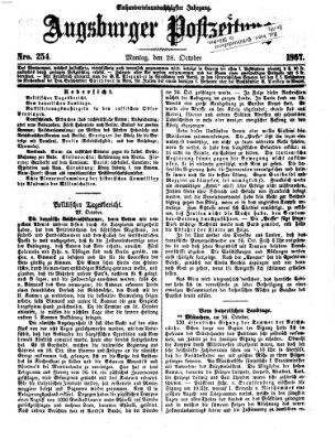 Augsburger Postzeitung Montag 28. Oktober 1867