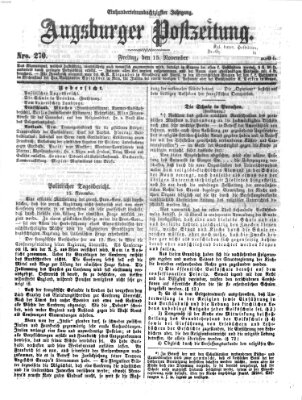 Augsburger Postzeitung Freitag 15. November 1867