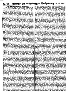 Augsburger Postzeitung Mittwoch 11. Dezember 1867