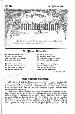 Augsburger Sonntagsblatt (Augsburger Postzeitung) Sonntag 10. Februar 1867