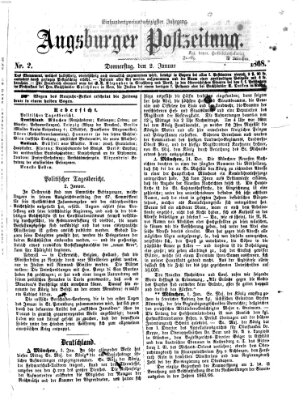 Augsburger Postzeitung Donnerstag 2. Januar 1868