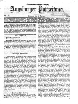 Augsburger Postzeitung Sonntag 9. Februar 1868