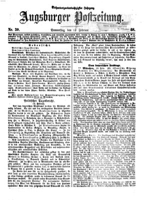 Augsburger Postzeitung Donnerstag 13. Februar 1868
