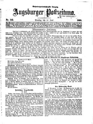 Augsburger Postzeitung Dienstag 16. Juni 1868