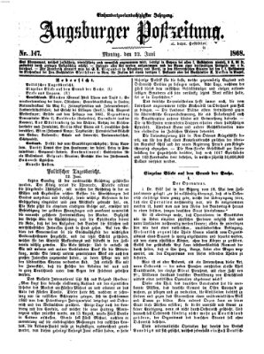 Augsburger Postzeitung Montag 22. Juni 1868
