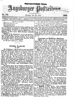 Augsburger Postzeitung Dienstag 28. Juli 1868