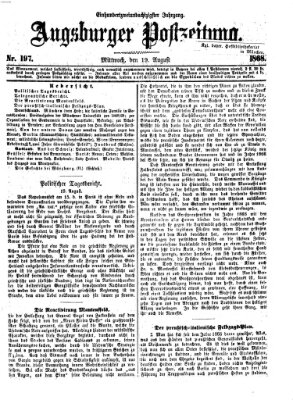 Augsburger Postzeitung Mittwoch 19. August 1868