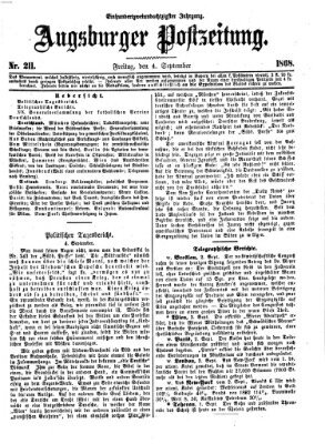 Augsburger Postzeitung Freitag 4. September 1868