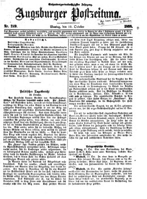 Augsburger Postzeitung Montag 19. Oktober 1868
