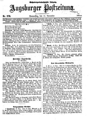 Augsburger Postzeitung Donnerstag 19. November 1868