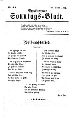 Augsburger Sonntagsblatt (Augsburger Postzeitung) Sonntag 20. Dezember 1868