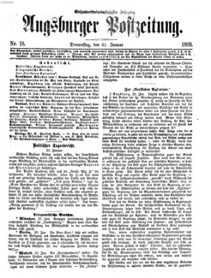 Augsburger Postzeitung Donnerstag 21. Januar 1869