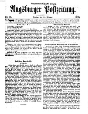 Augsburger Postzeitung Freitag 12. Februar 1869