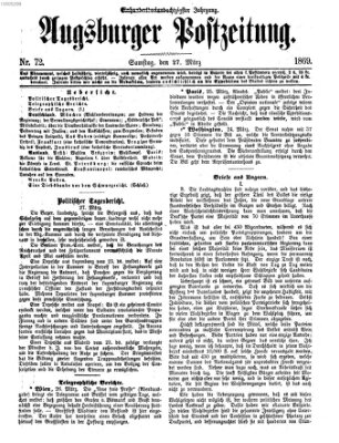 Augsburger Postzeitung Samstag 27. März 1869