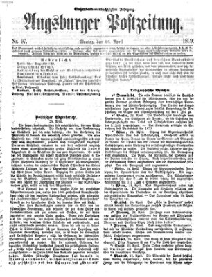 Augsburger Postzeitung Montag 26. April 1869