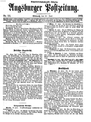 Augsburger Postzeitung Mittwoch 30. Juni 1869