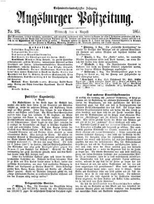 Augsburger Postzeitung Mittwoch 4. August 1869