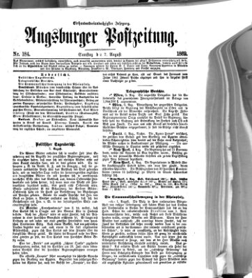 Augsburger Postzeitung Samstag 7. August 1869