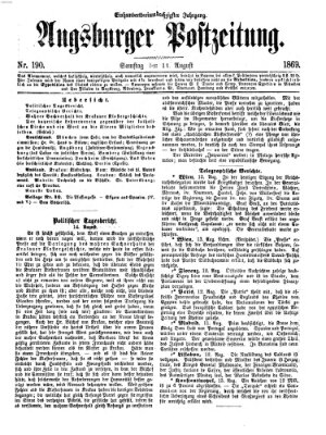 Augsburger Postzeitung Mittwoch 11. August 1869