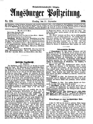 Augsburger Postzeitung Samstag 25. September 1869