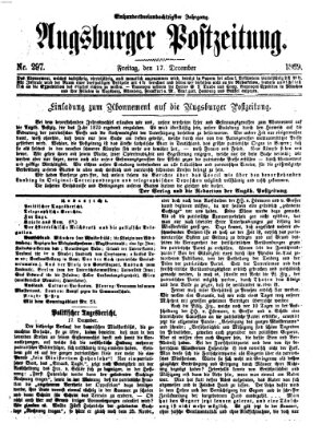 Augsburger Postzeitung Freitag 17. Dezember 1869