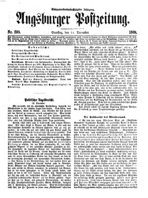 Augsburger Postzeitung Samstag 18. Dezember 1869