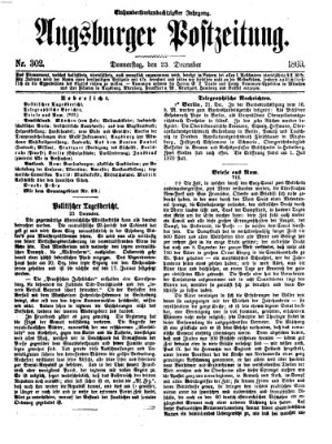 Augsburger Postzeitung Donnerstag 23. Dezember 1869