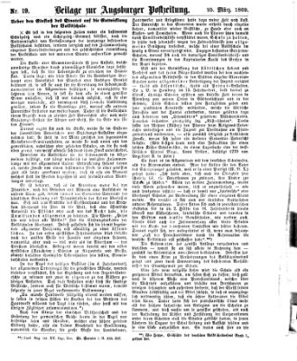 Augsburger Postzeitung Donnerstag 25. März 1869