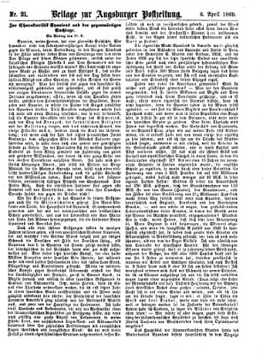 Augsburger Postzeitung Dienstag 6. April 1869