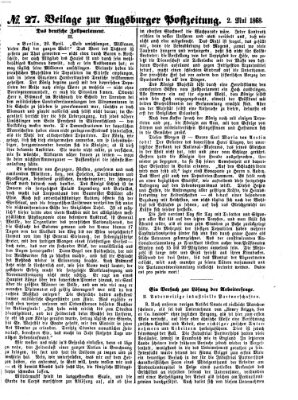 Augsburger Postzeitung Samstag 2. Mai 1868