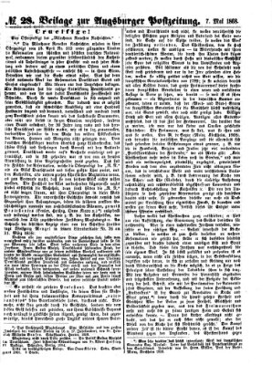 Augsburger Postzeitung Donnerstag 7. Mai 1868